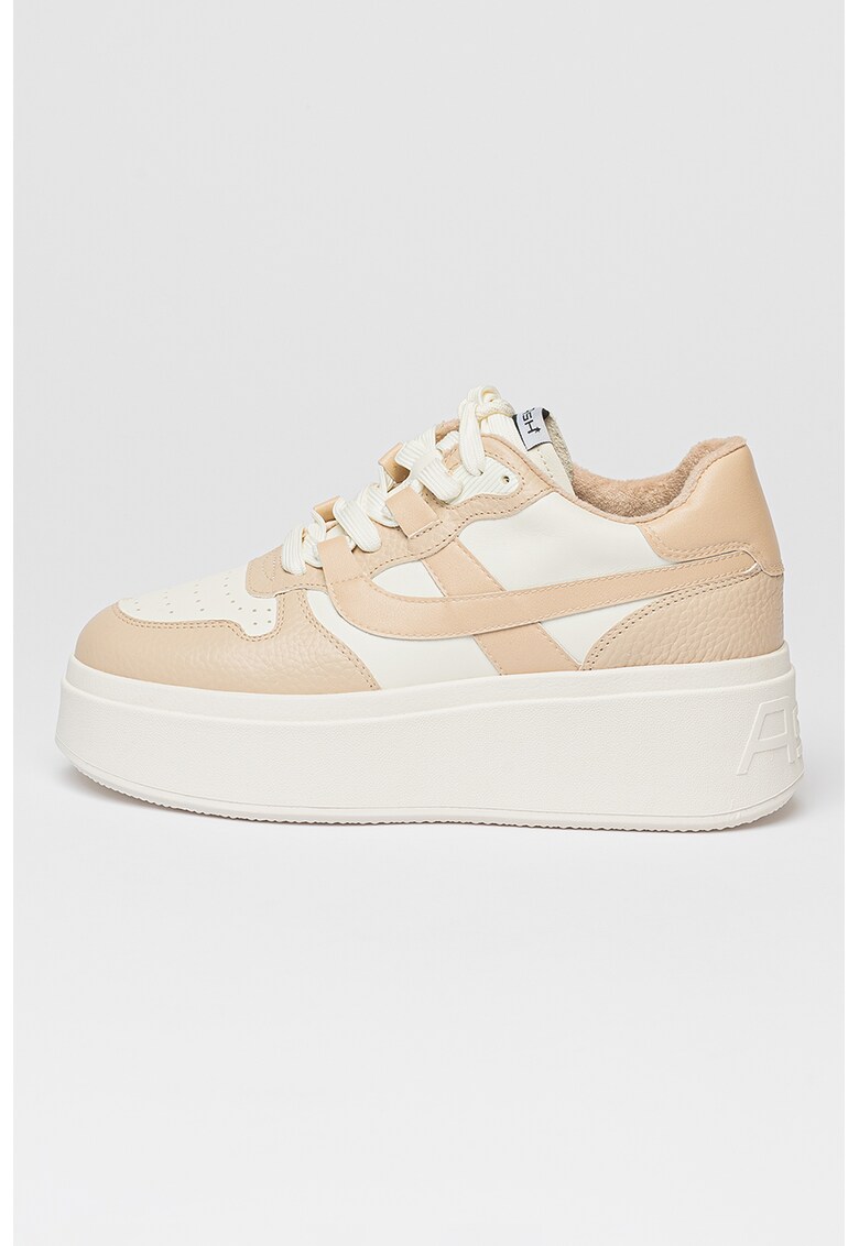 Pantofi sport flatform de piele cu aspect contrastant Match