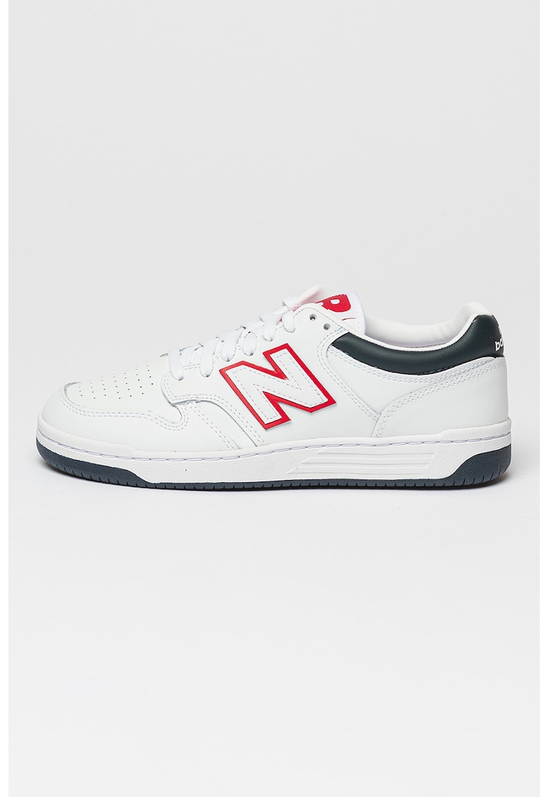 Pantofi casual unisex din piele cu logo 480 – alb/bleumarin – New Balance Pantofi casual unisex din piele cu logo 480 – alb/bleumarin – New Balance