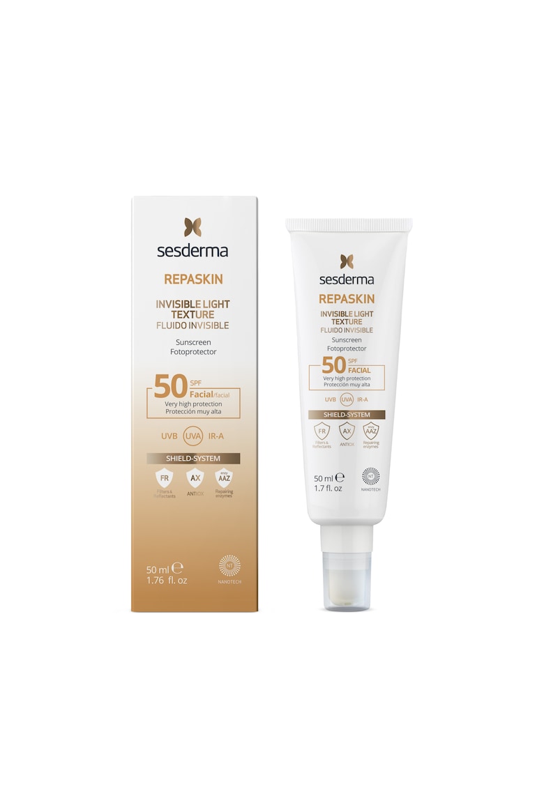 Fluid invizibil cu protectie solara SPF 50 - Repaskin - 50 ml