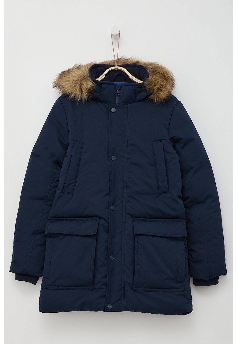 Geaca cu garnitura de blana sintetica