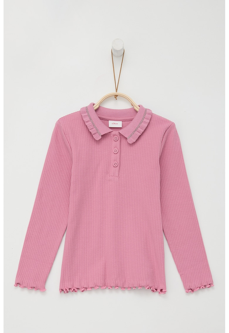 Bluza polo cu terminatii valurite