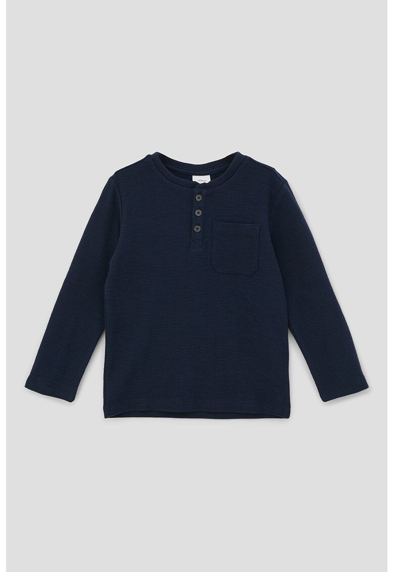 Bluza de bumbac cu fenta cu nasturi
