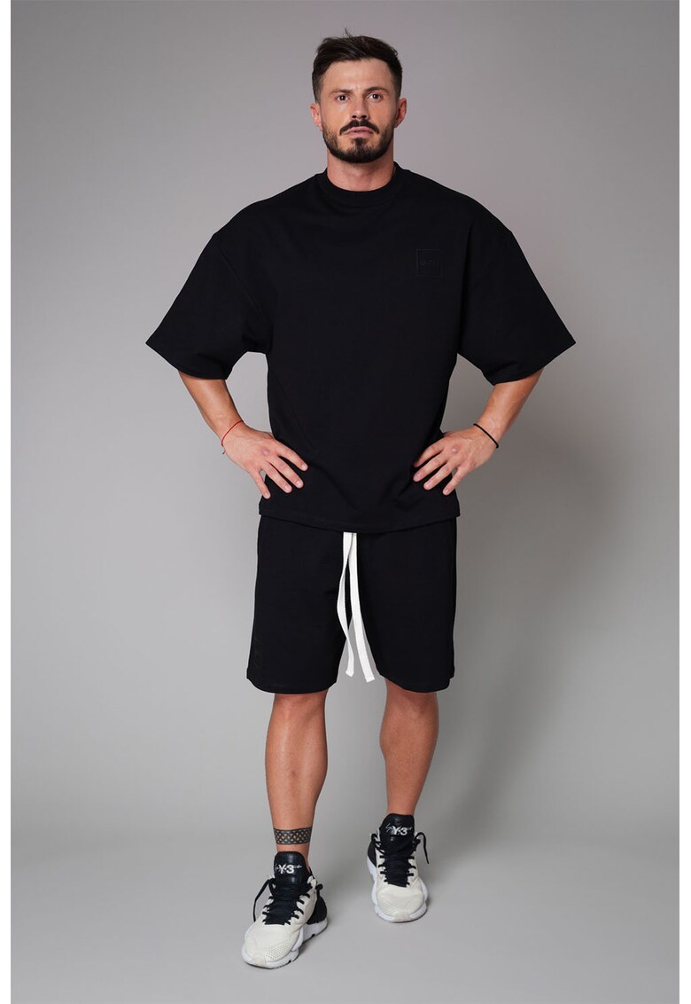 Set de tricou cu maneci cazute si pantaloni scurti - 2 piese