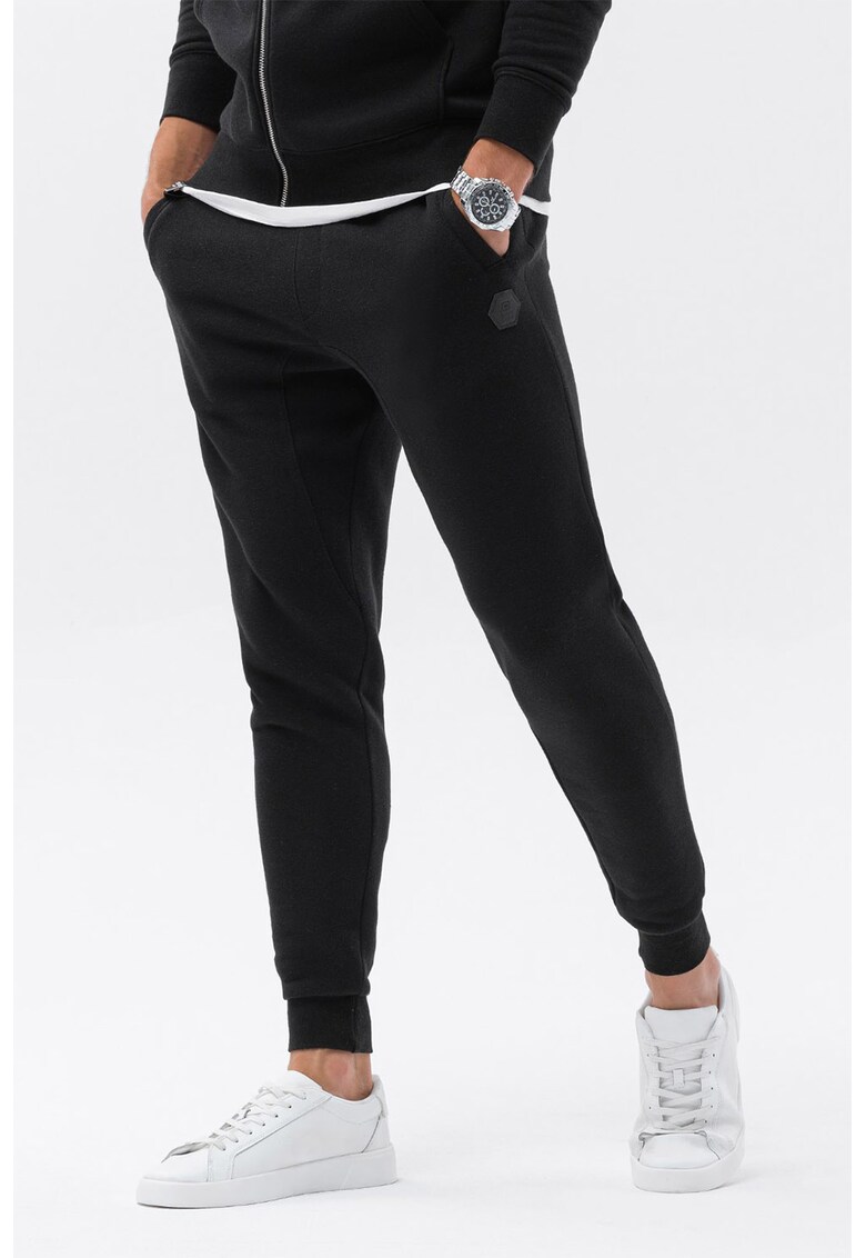 Pantaloni sport din amestec de bumbac cu logo