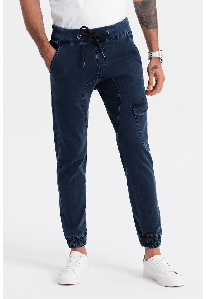 Pantaloni jogger cargo cu snur