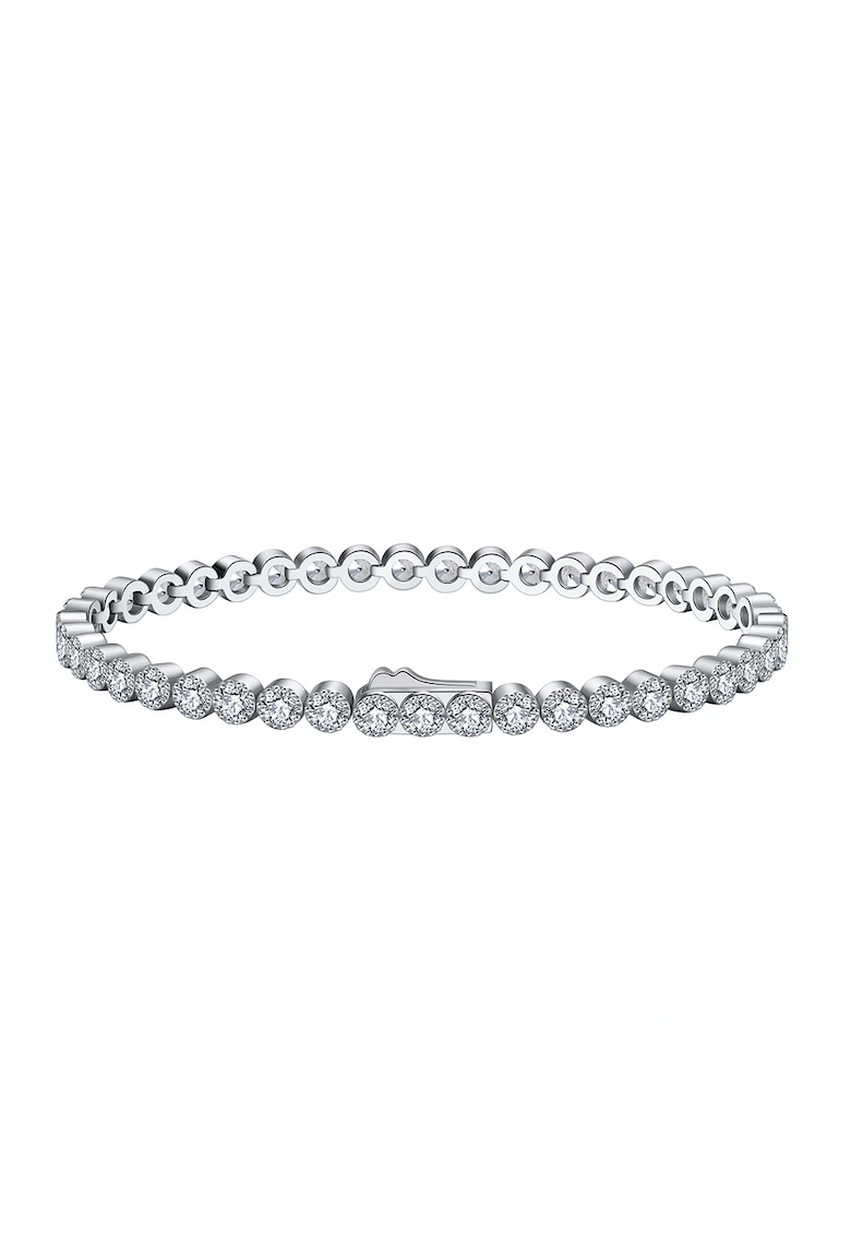 Bratara Tennis Monaco din Argint 925 - 16.5 - Alb cristal