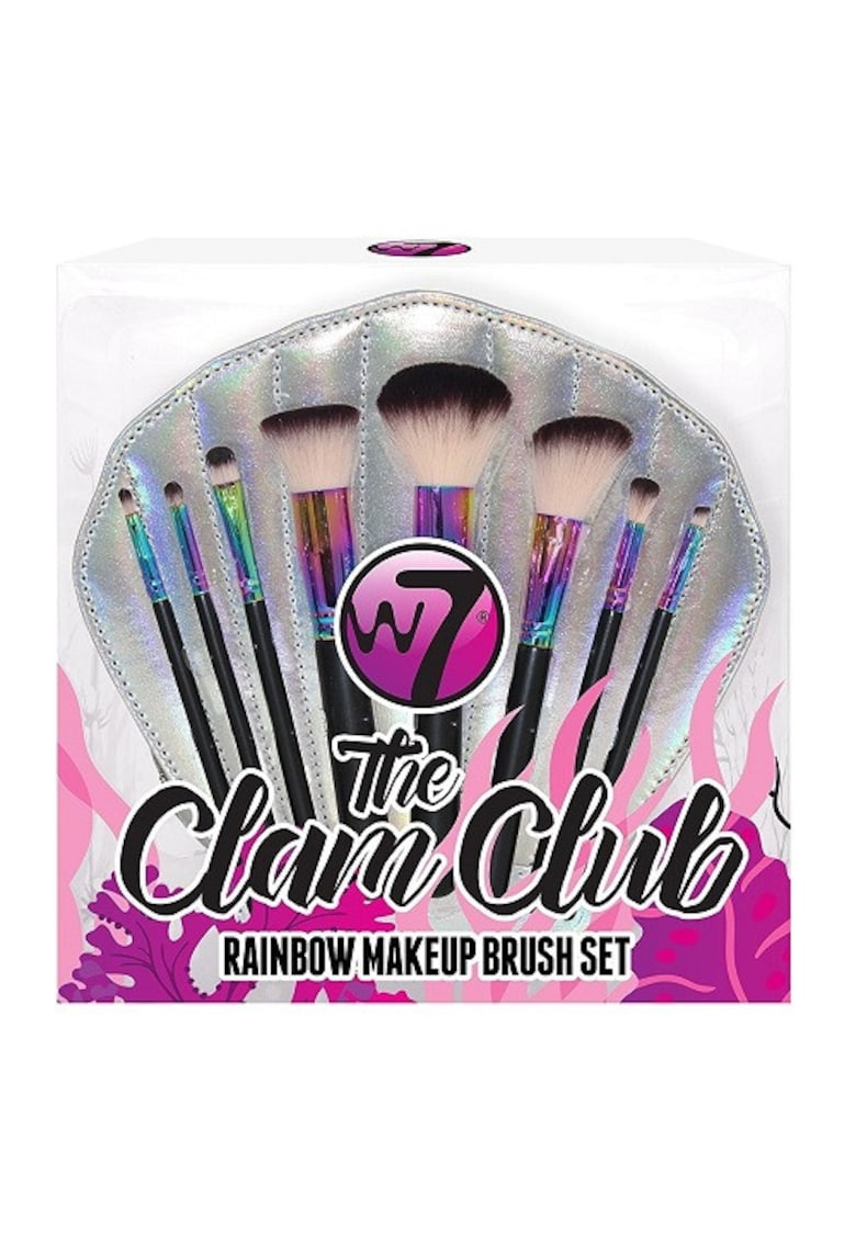 Set 8 Pensule Machiaj - The Clam Club Rainbow - Geanta depozitare inclusa