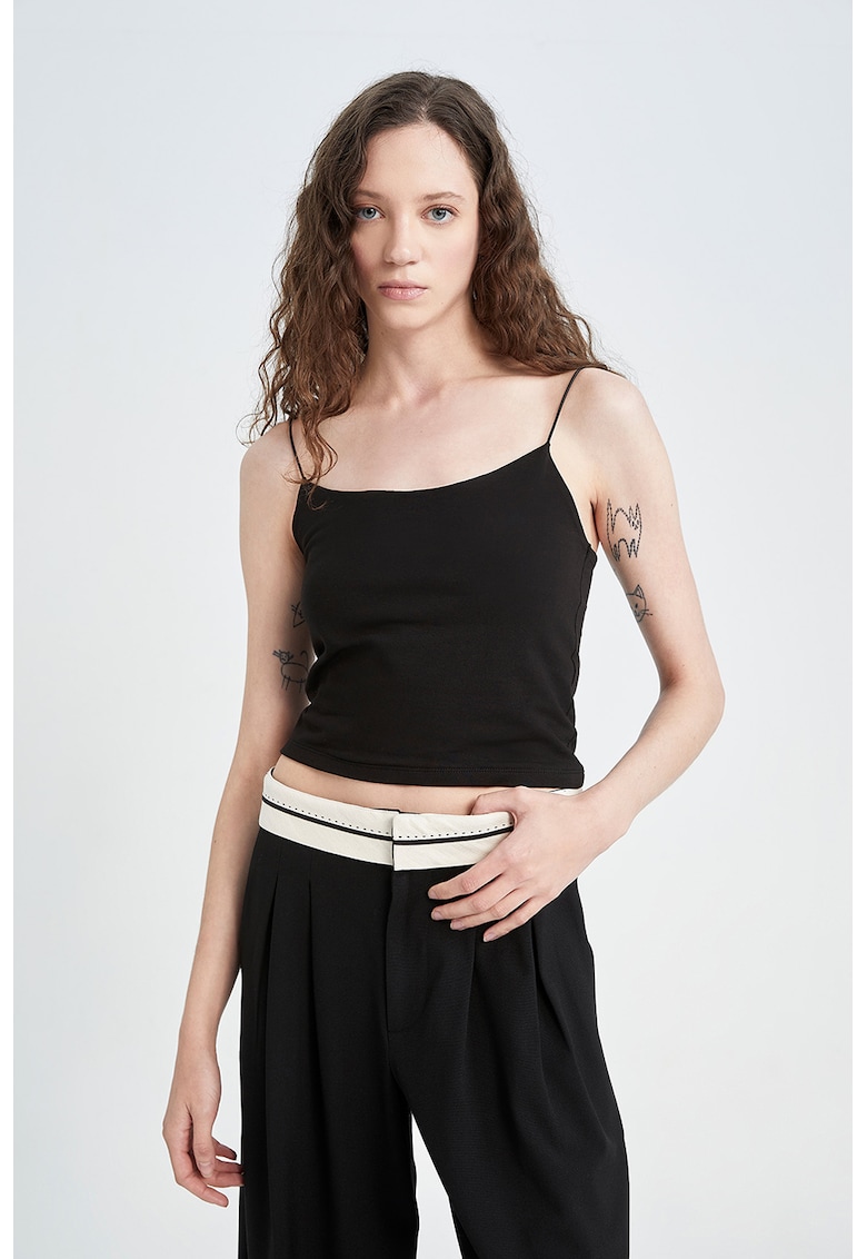 Top crop cu dungi inguste