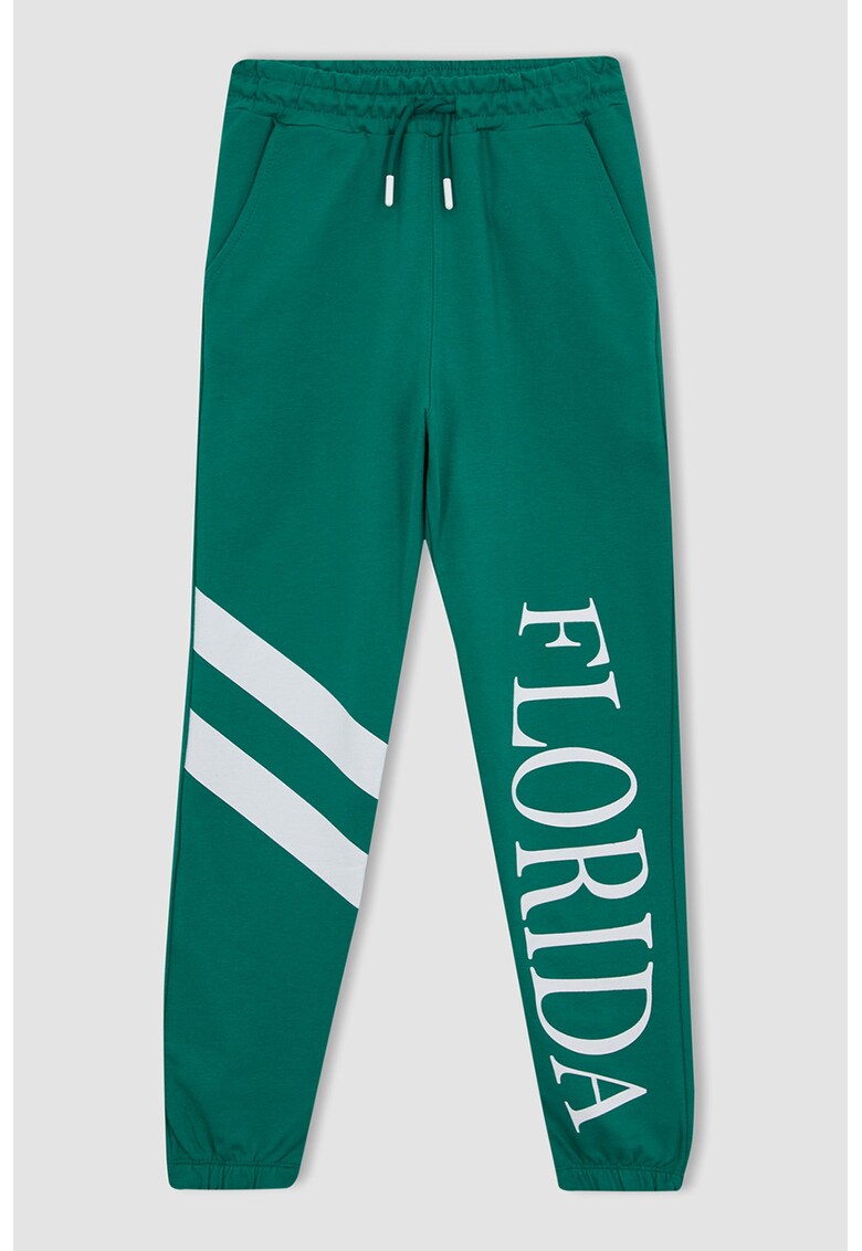 Pantaloni sport cu text