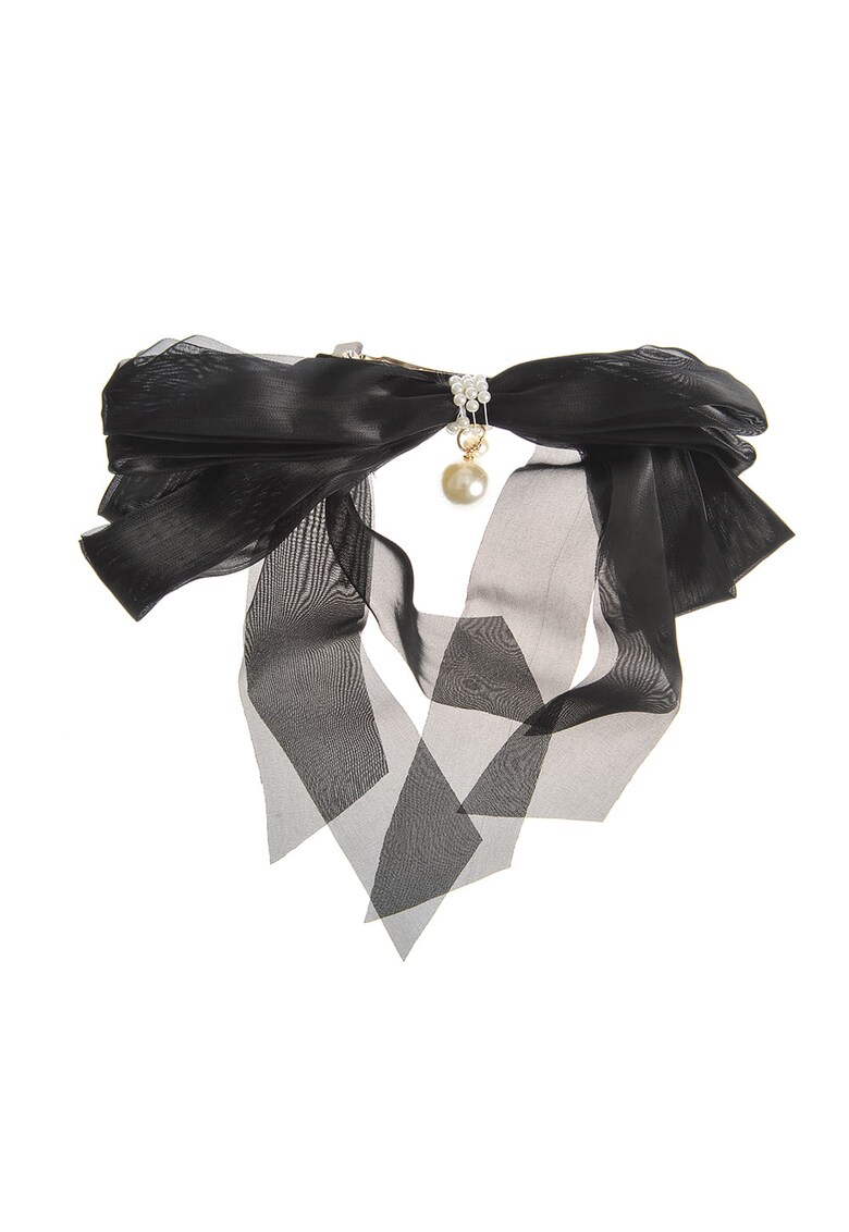 Clama funda neagra cu perle albe