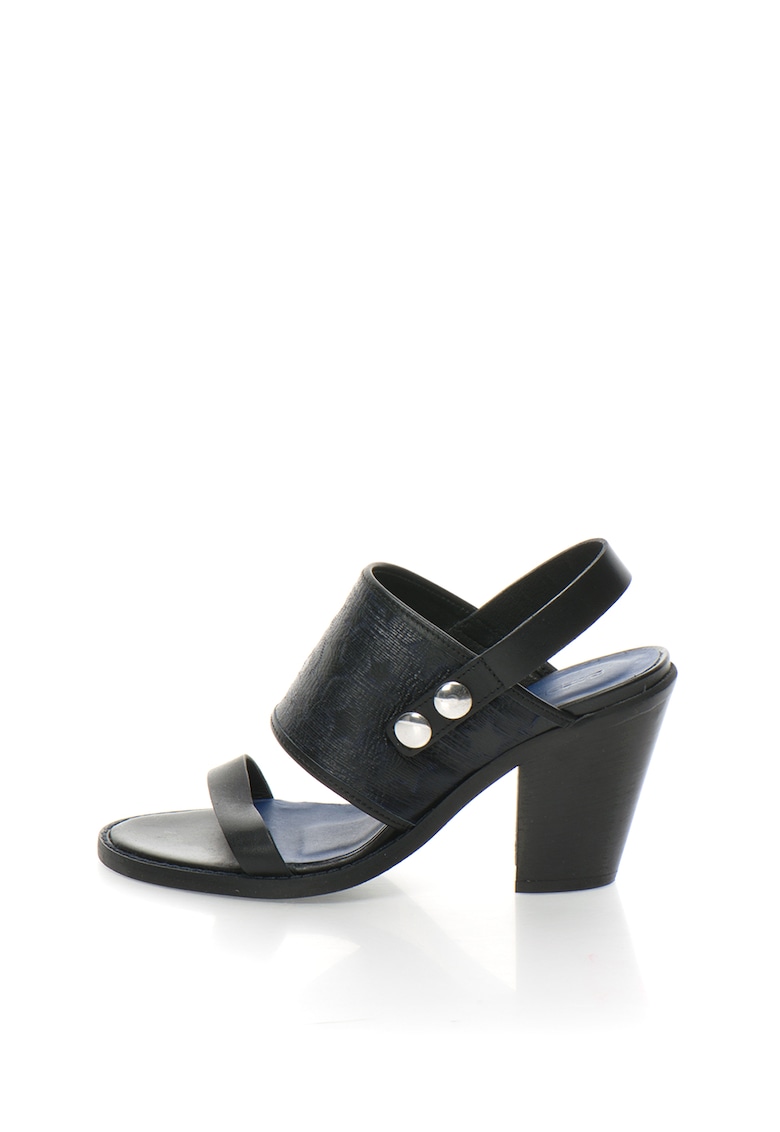 Sandale negru cu bleumarin de piele D Anys