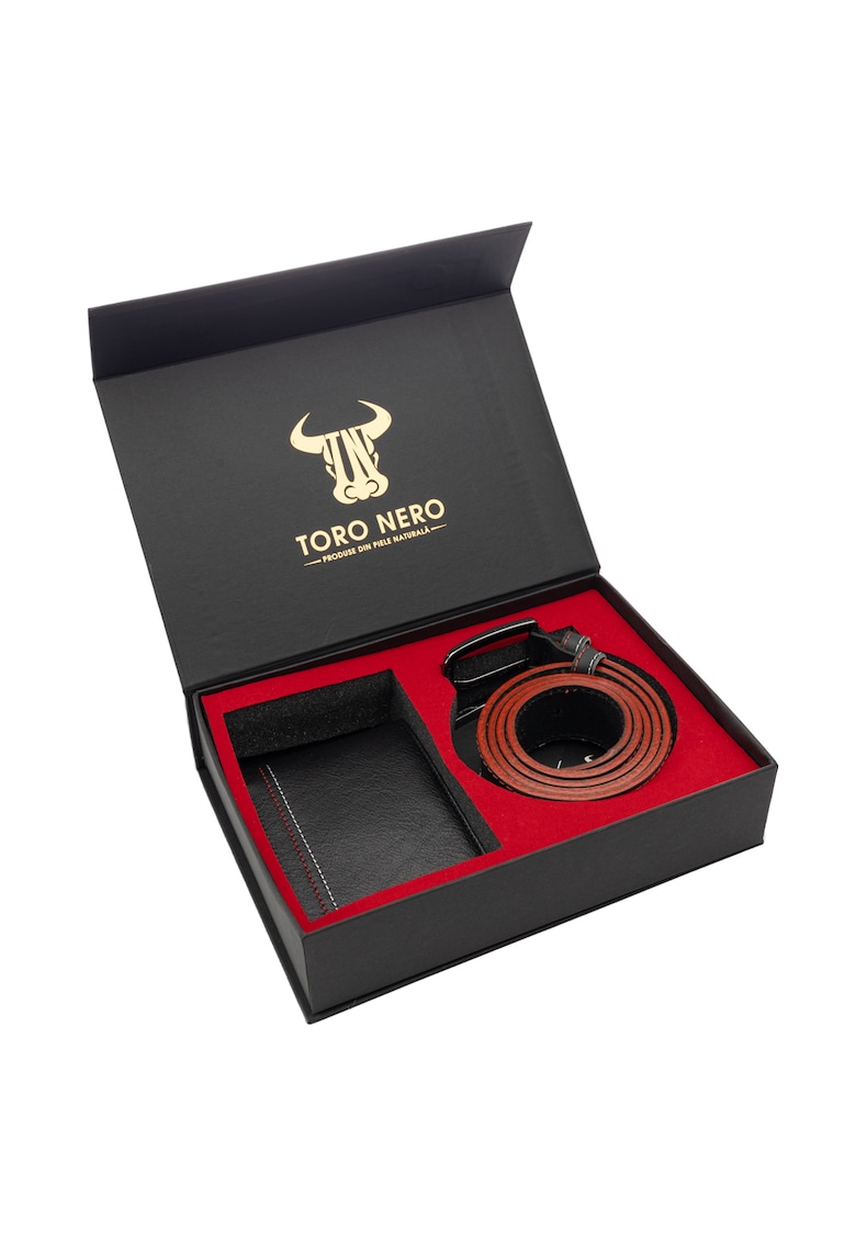 Set cadou Negru Double Line Wallet - Negru