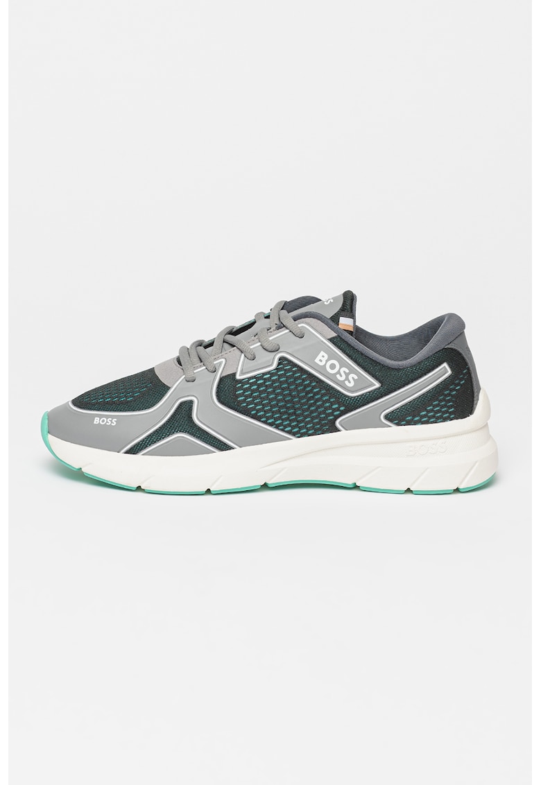 Pantofi sport de plasa cu garnituri de piele ecologica Owen