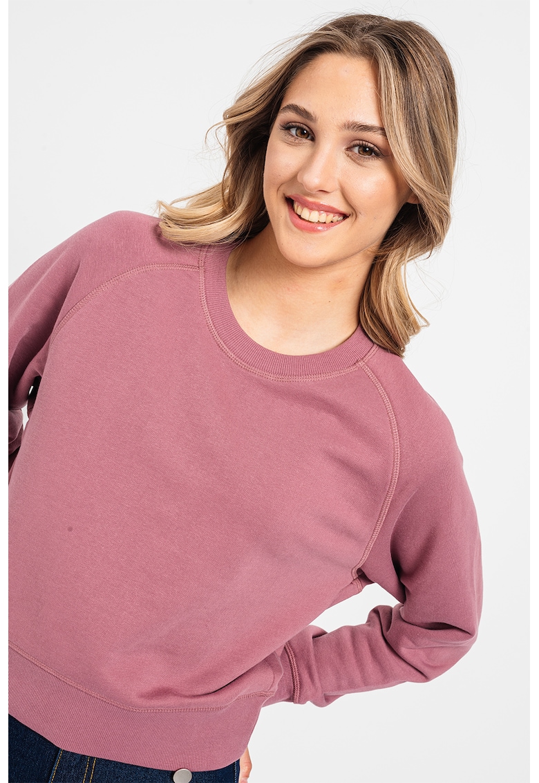 Bluza sport crop cu maneci raglan