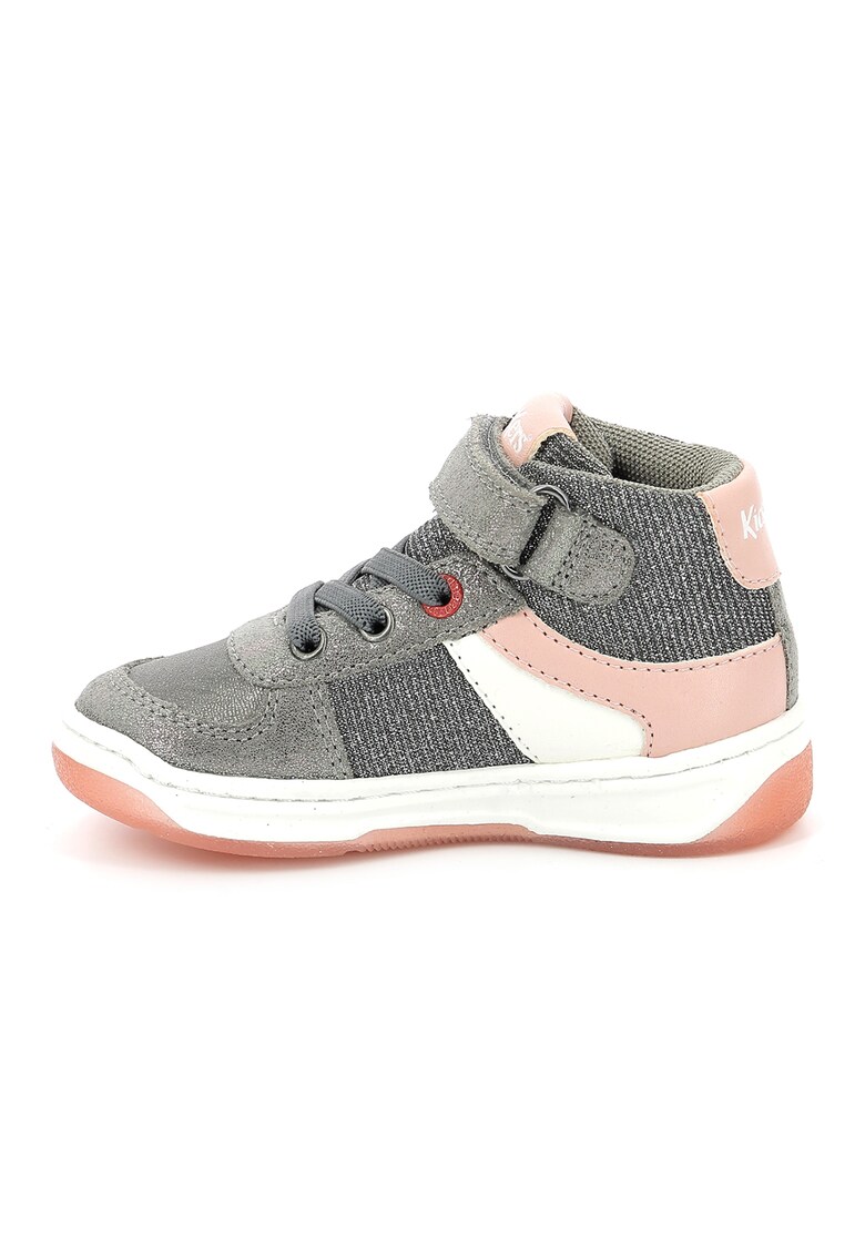 Pantofi sport mid-high cu insertii din piele Kickalien