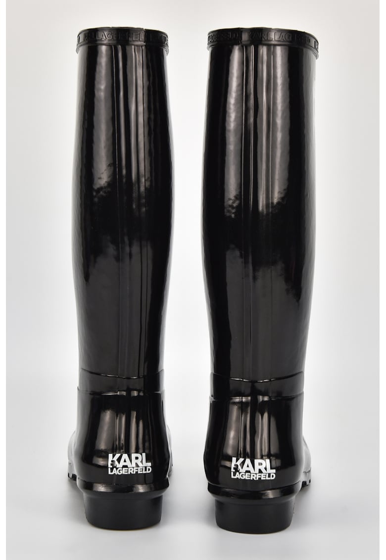 Karl Lagerfeld Cizme de ploaie cu aspect lacuit