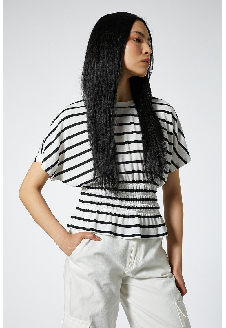 Bluza in dungi cu talie elastica