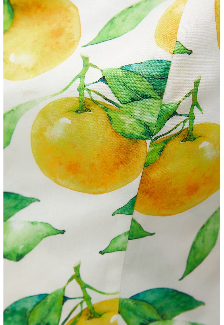 Bluza crop cu imprimeu cu fructe