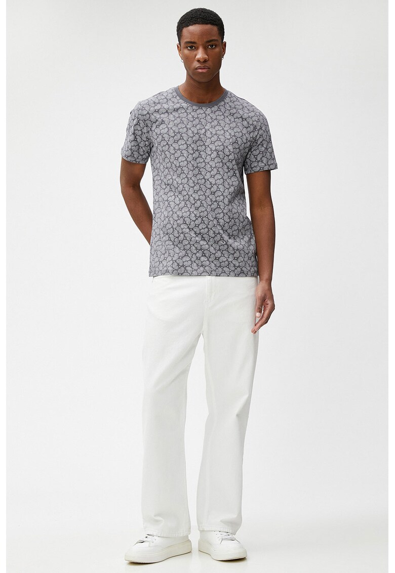 Tricou slim fit de bumbac cu model grafic