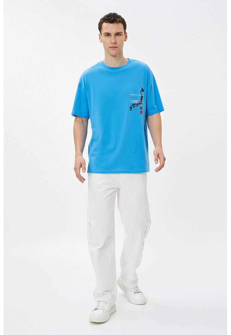 Tricou supradimensionat cu maneci cazute
