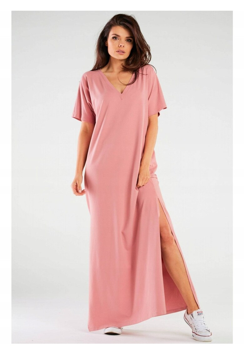 Rochie de bumbac cu maneci scurte