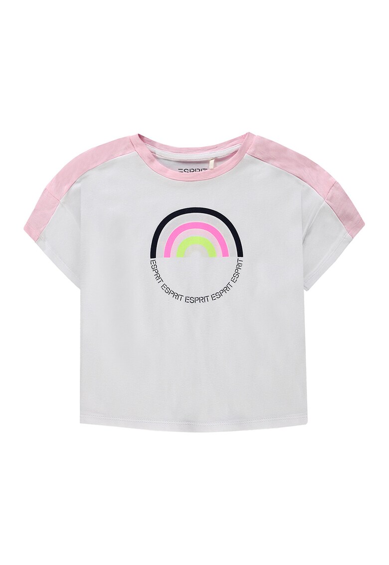 Tricou crop cu decolteu la baza gatului