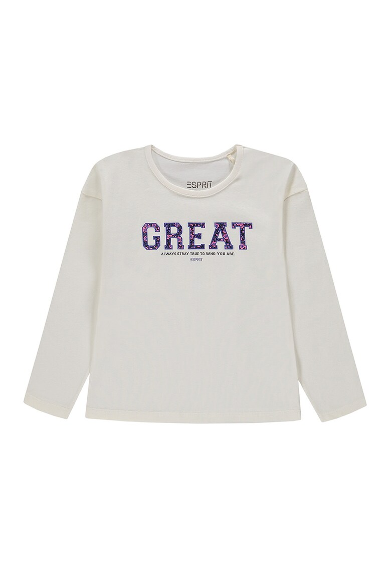 Bluza din amestec de bumbac organic cu text