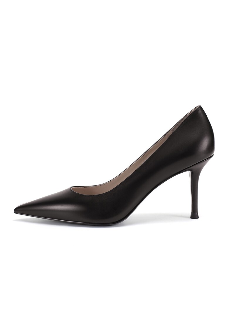 Pantofi din piele cu varf ascutit si toc clasic