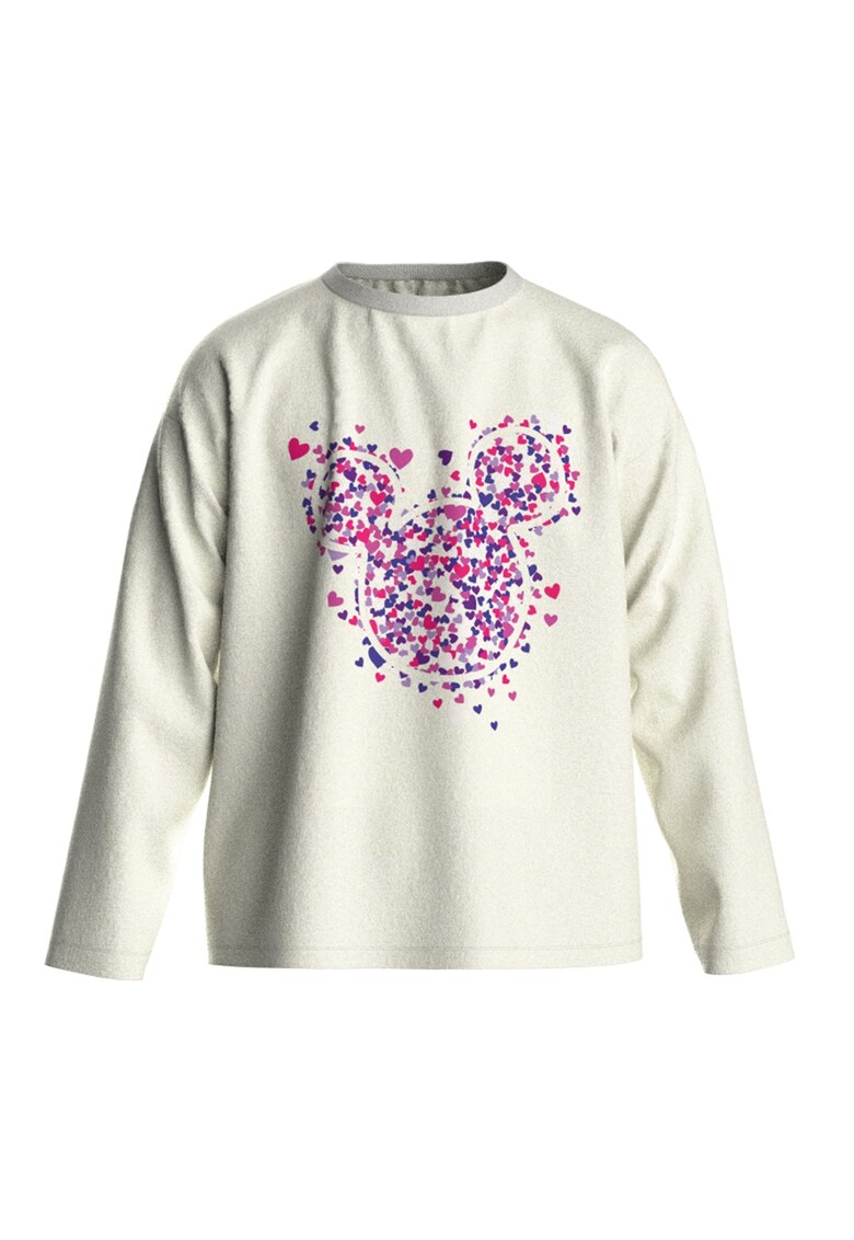 Bluza cu decolteu la baza gatului si imprimeu minnie mouse