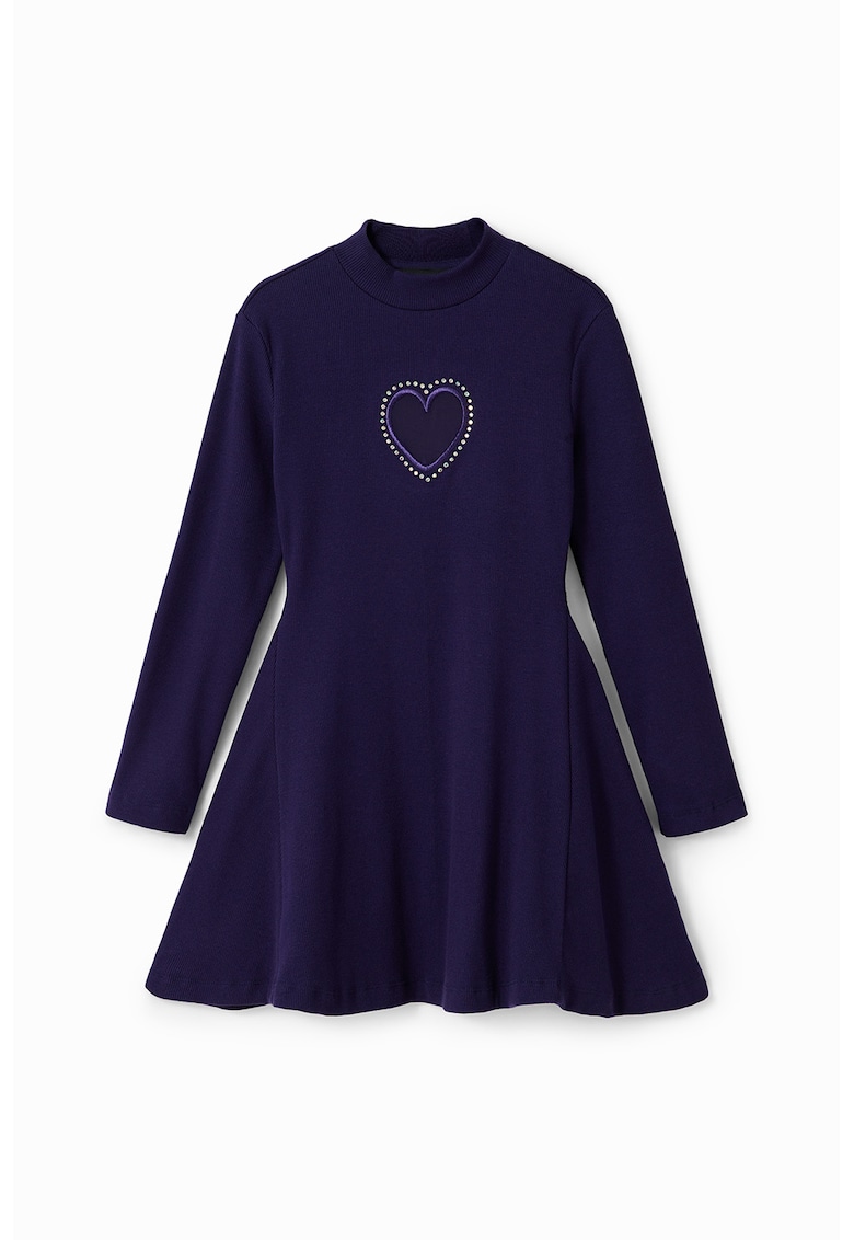 Rochie striata cu aplicatii cu strasuri