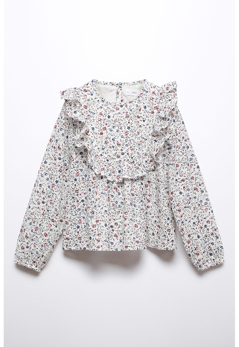Bluza cu model floral si volane Louisa