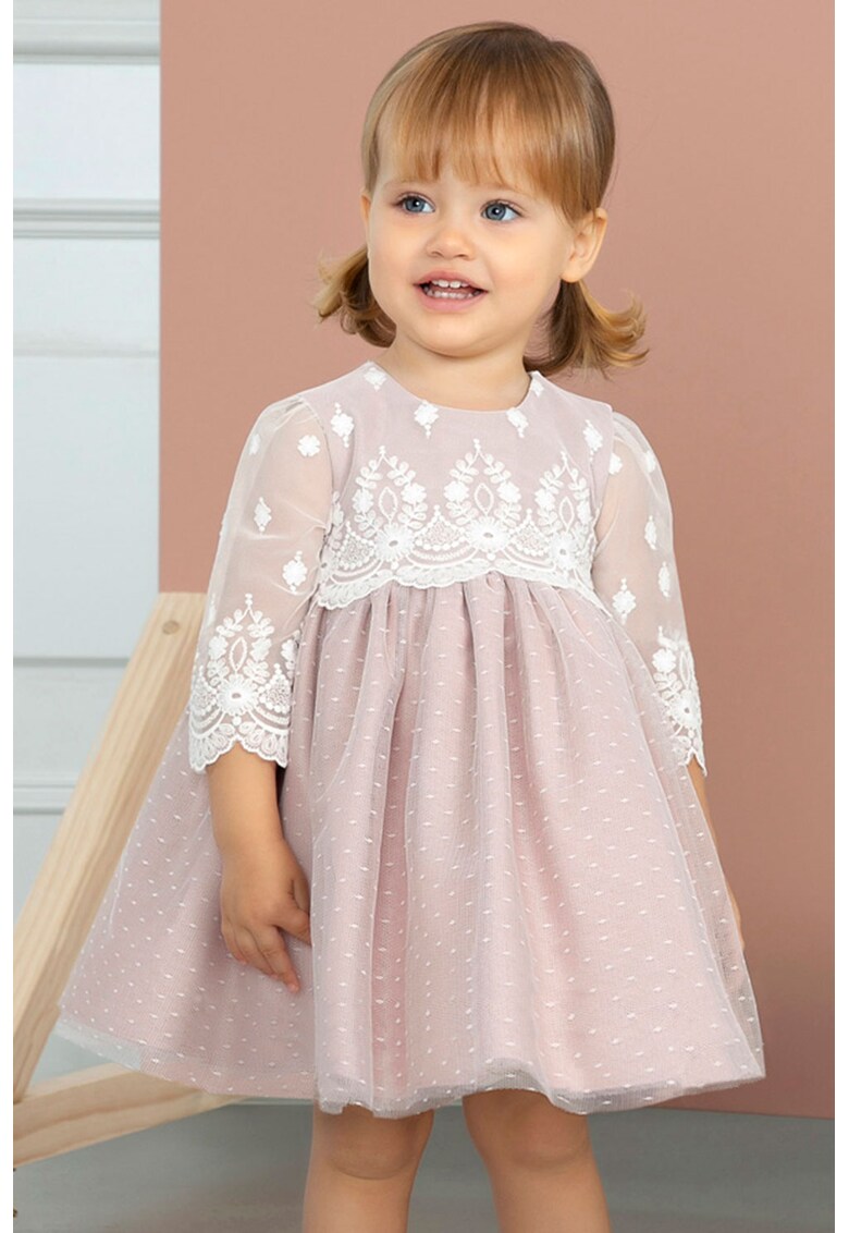 Rochie baby-doll cu detalii de dantela