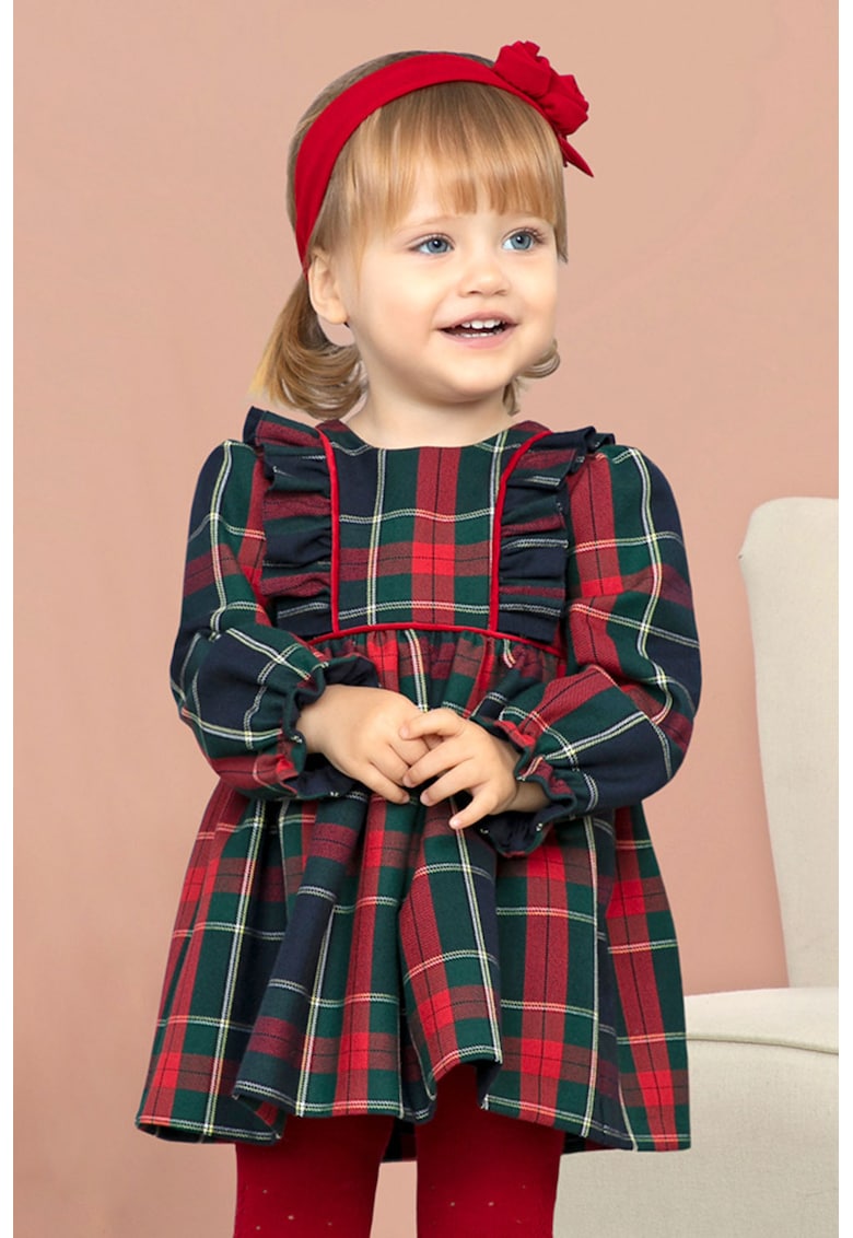 Rochie baby-doll cu model tartan