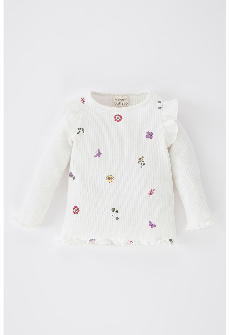 Bluza striata cu imprimeu floral