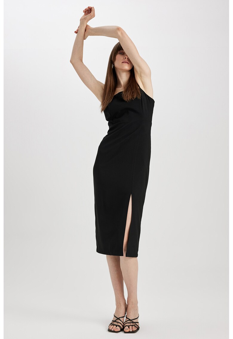 Rochie midi cu slit lateral