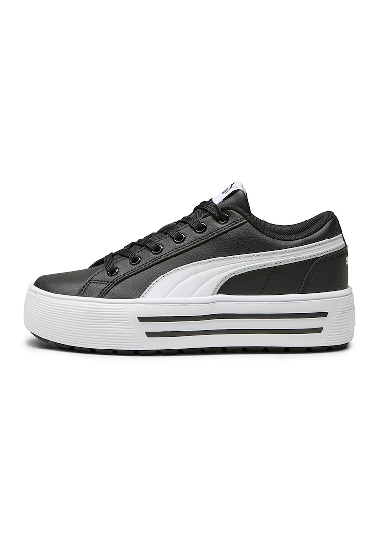 Pantofi sport flatform din piele Kaia 2.0 - Alb/Negru