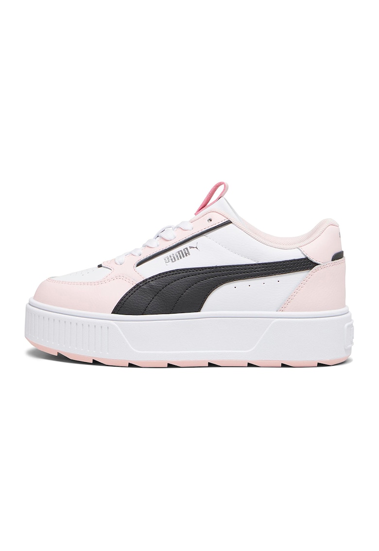 Puma Pantofi sport flatform din piele si piele ecologica Karmen Rebelle - Alb/Negru/Roz