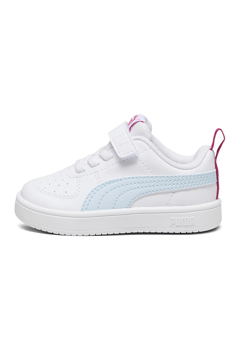 Pantofi sport unisex Rickie AC+ din piele ecologica cu inchidere velcro - Alb/Albastru pastel/Roz