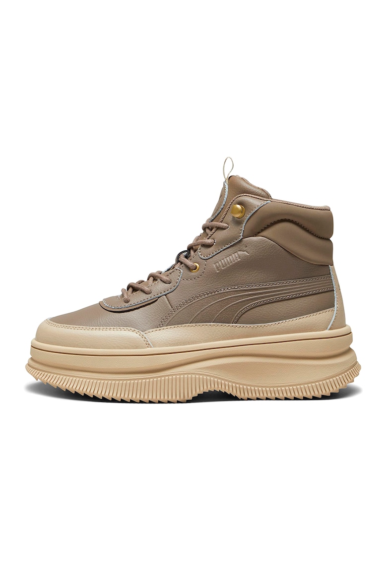 Puma Ghete de piele si piele ecologica Mayra - Maro taupe/Maro camel