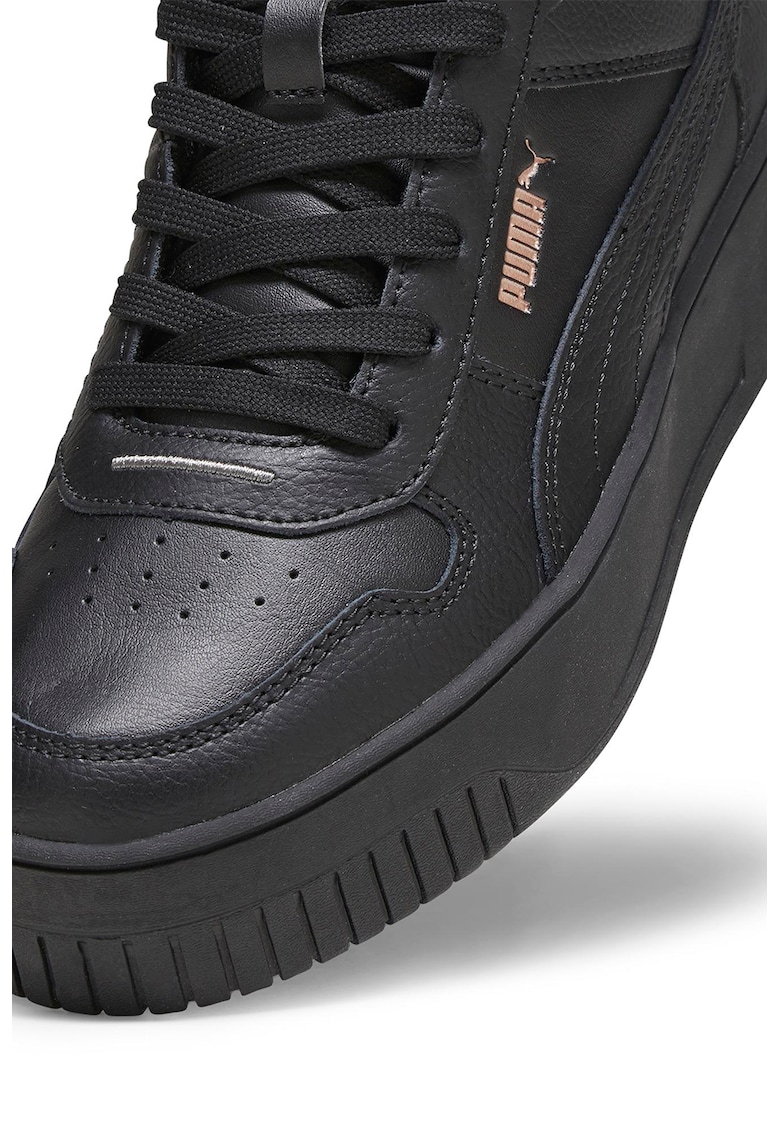 Pantofi sport mid-high de piele si piele ecologica cu banda velcro carina street