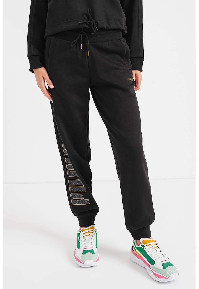 Pantaloni sport cu imprimeu logo