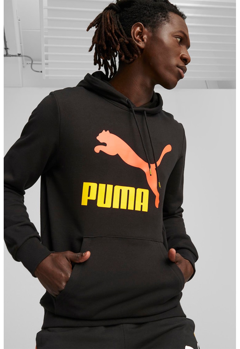 Hanorac cu imprimeu logo si buzunar kangaroo Classics