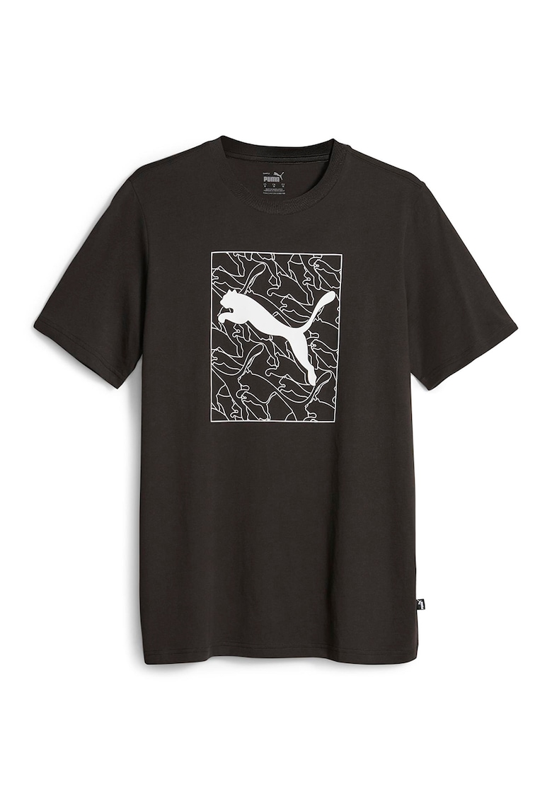 Tricou de bumbac cu imprimeu logo Graphics - Negru