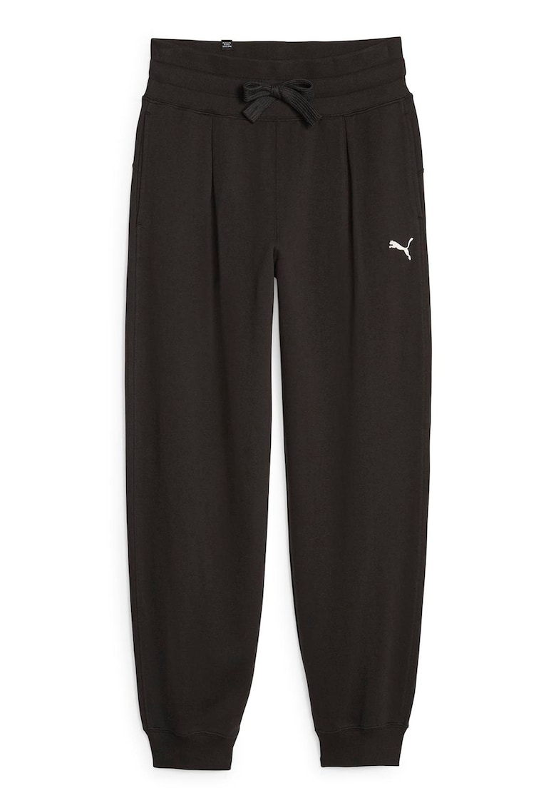 Pantaloni sport cu talie inalta si buzunare oblice