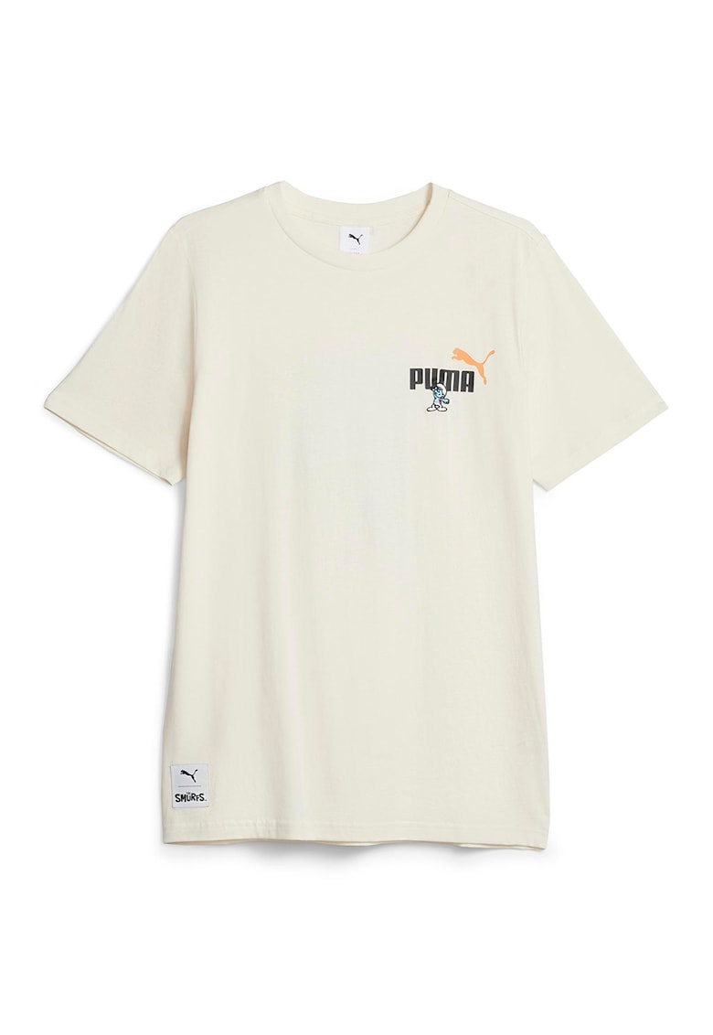 Tricou cu imprimeu The Smurfs pe spate - Alb murdar