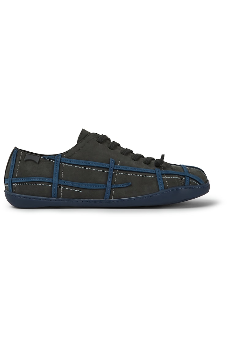 Pantofi casual de piele cu garnituri contrastante Twins - Gri inchis