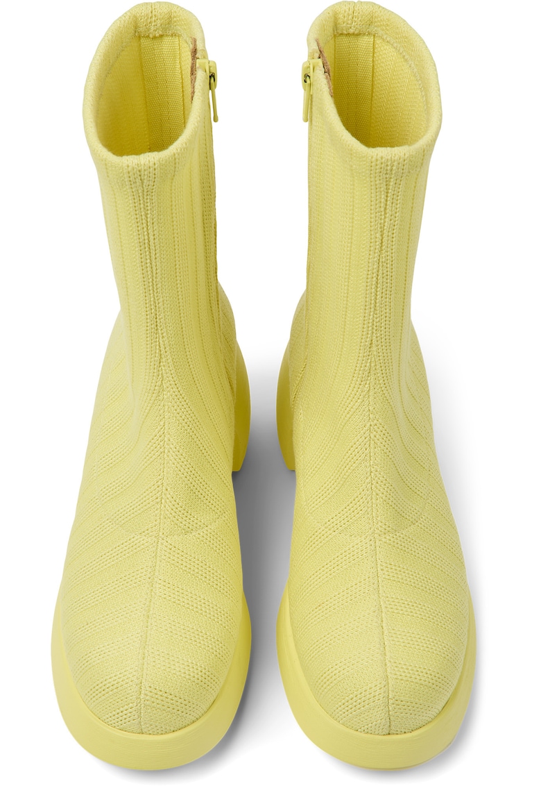 Botine din material textil cu toc masiv Thelma