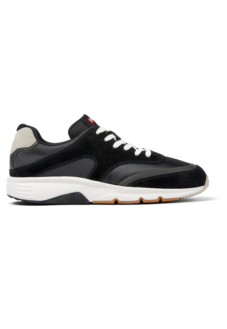 Pantofi sport cu insertii din piele nabuc Drift - Negru/Gri