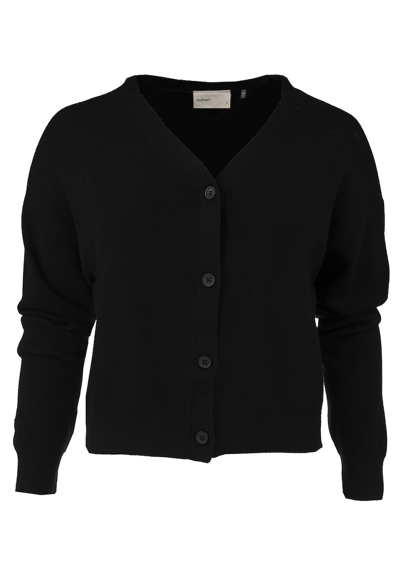 Pulover cu nasturi - Poliester - Negru -