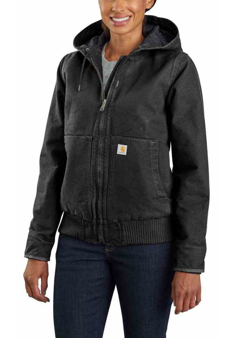 Jacheta Washed Duck Active - neagra - material rezistent